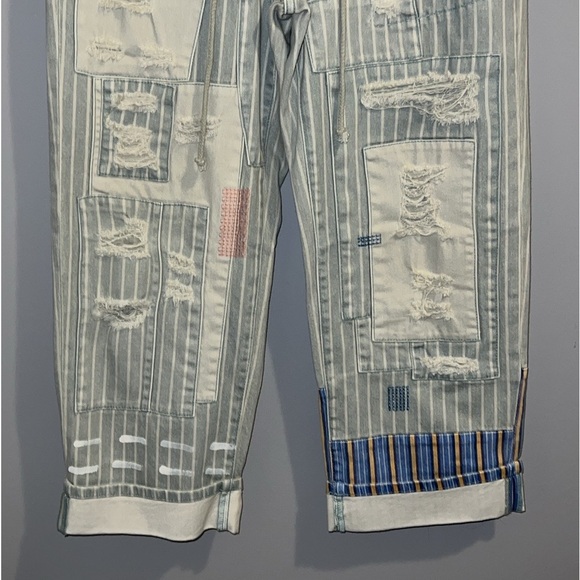 ANTHRO RAILROAD UTILITY PATCHWORK JEANS (28) - Picture 10 of 17